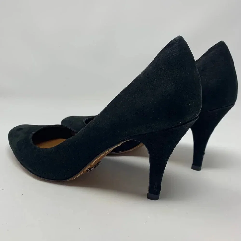 Schutz Black Suede Closed Toe Classic Pumps Heels‎